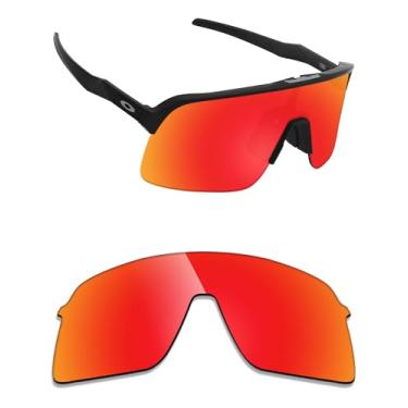 Imagem de Alphax Lentes de reposição polarizadas espelhadas vermelho fogo para óculos de sol Oakley Sutro Lite S OO9496