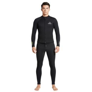 Imagem de Calça E Camisa Térmica Neoprene Para Surf Caiaque Stand Up (Preto, L)