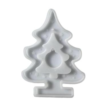Imagem de predolo Enfeite de árvore de Natal em silicone, modelo para base de castiçal, gesso decorativo, fundição de resina para eventos festivos