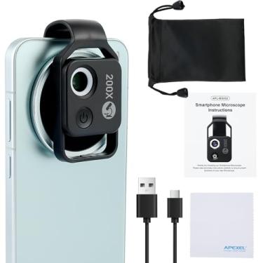 Imagem de Microscópio para smartphone com lente CPL versátil bolso microscópio acessório para câmera fácil de usar microscópio de telefone nano zoom para telefones (preto, 1)