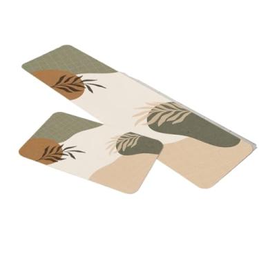 Imagem de Kit 2 Tapetes Cozinha Antiderrapante Poliester Estampas Modernas Segurança(TPCOZ5134)