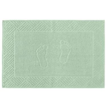 Imagem de Toalha Tapete de Piso Chão Banheiro Macio Algodão Pezinho Teka (Verde Pistache)
