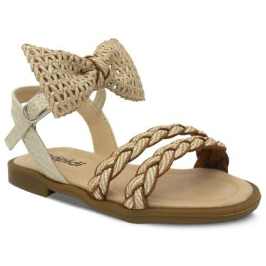 Imagem de Sandália Infantil Rasteira Menina 22ao27 Laço Fashion 04.98i (Off White, BR, Criança de 1 a 3 anos, Numérico, 22)