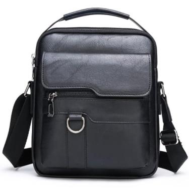 Imagem de Bolsa Masculina Com Alça Crossbody Transversal Pequena Mão Preta
