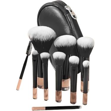 Imagem de Kit 10 Pincéis De Maquiagem Travel Size Com Estojo – Cerdas Macias Mini Pincéis Para Base Blush Sombras Corretivo