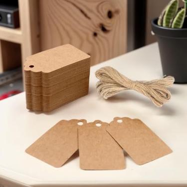 Imagem de 100 peças de etiquetas de presente de papel kraft com cordão, etiquetas de presente em branco, etiqueta de presente de Natal, etiquetas para embrulho de presente, artes e artesanato faça você mesmo, 5