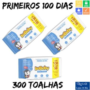 Imagem de 3 Toalhas Umedecidas Lenço Isababy 100 Primeiros Dias c/100 Recém Nasc