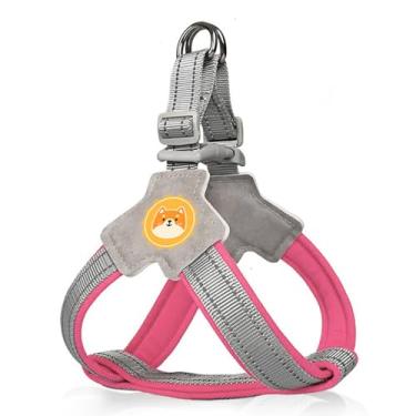 Imagem de COODEO Peitoral antipuxão para cães com enchimento de malha respirável, tiras refletivas, design anti-escape, ajuste rápido para treinamento e caminhada cães pequenos, médios e grandes (rosa, 2GG)