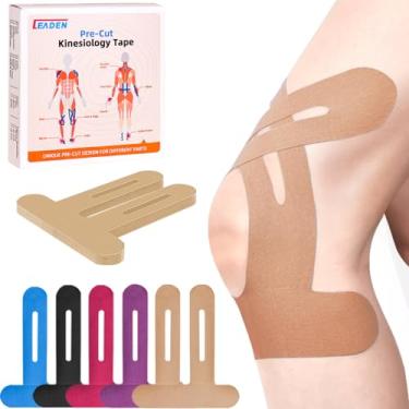 Imagem de IEADEN Fita cinesiológica pré-cortada para joelho (bege)