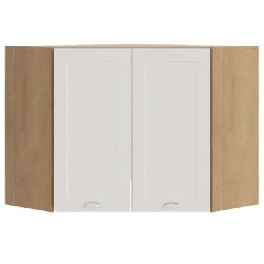 Imagem de Armario Aereo Canto Obliquo 2 Portas 75 Cm Cd685 Branco Dtall - MILANI