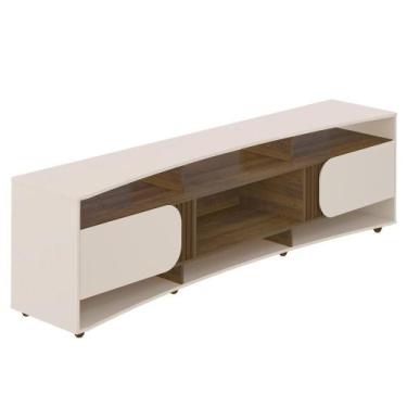 Imagem de Rack Bancada Para Tv 86 Pol 220 Cm 4501 Off White Pinho Arly Off White