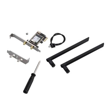 Imagem de Cartão sem fio (WiFi) PCIe WiFi 6E, Bluetooth 5.3, para chip Intel AX210, Tri-Bands (6GHz/5,8GHz/2,4GHz), para Win 11/10 64Bit