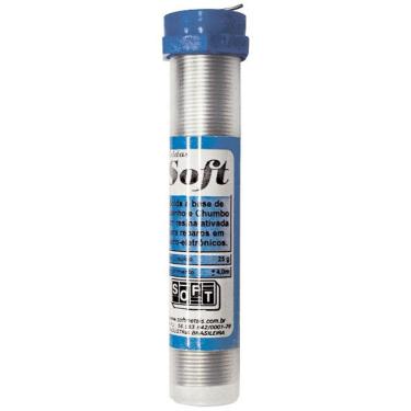 Imagem de Tubo de Solda Estanho 4mt Soft Metais 25gr 1mm Tubete Azul
