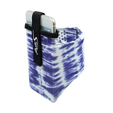 Imagem de Braçadeira Sprigs para iPhone 11/x/xr/8/7 Plus, Galaxy S10/S9, Google Pixel 4. Braçadeira de corrida leve e confortável, estica para caber em todos os telefones com capa – azul tie dye, pequeno