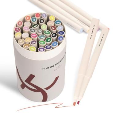 Imagem de KEARING Canetas de transferência de ferro, marcador de transferência de calor bordado, marcadores de sublimação de 3,5 mm para camisetas, travesseiros, roupas de lona (ETP324-24 cores)