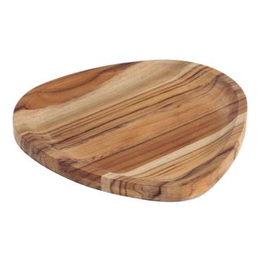 Imagem de Bandeja Organica Churrasco Em Madeira Teca Fsc Com Acabamento Em óleo Mineral 25x25 Cm