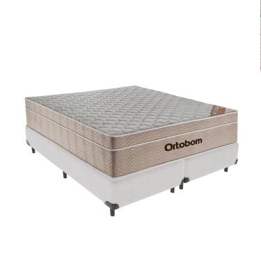 Imagem de Cama + Box Airtech Colchão Ortobom Queen 158cm Springpocket Branco