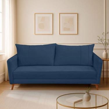 Imagem de Sofá-Cama 3 Lugares Reclinável Confortável Reforçado Veludo premium - 