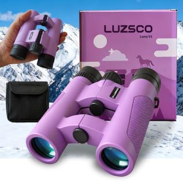 Imagem de Binóculos compactos 10 x 25 para adultos – Binóculos leves com ampliação de 10x, lente FMC e prisma de teto, mini binóculo de foco fácil para viagens, caminhadas, observação de pássaros, shows - roxo