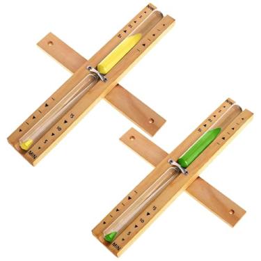 Imagem de Sauna Temporizador de 2 peças, ampulheta aleatória de 15 minutos de 6 cores, moldura rotativa de madeira, ideal para banheiro, academia e mais