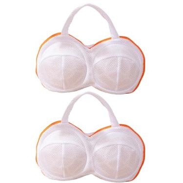 Imagem de 2 peças de lingerie lavadora de rede, estrutura reforçada com saco de lavanderia, delicados para proteção de malha de lavanderia, suporte de moldura com sutiã de lavagem de saco, roupa íntima de