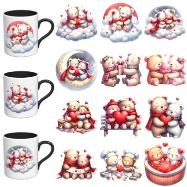 Imagem de Elewins Adesivos UV DTF - 12 folhas de copo UV DTF para canecas de café de vidro, decalques DIY para copos, esfregar à prova d'água em transferências para artesanato (casal de cerveja dos namorados)