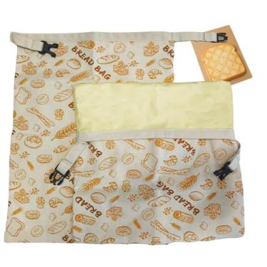 Imagem de Sacos de pão de cera de abelha para fermento, 2 pacotes de sacos de pão de algodão reutilizáveis para pão caseiro, armazenamento seguro para freezer GG com 30 peças de blocos de notas de fatias de pão