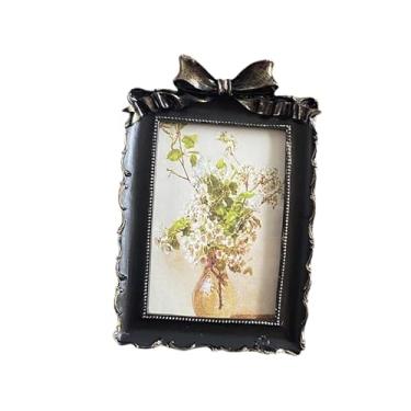 Imagem de IEUDNS Porta-retratos Vintage de Mesa, Estilo Retrô, em Resina, Preto, Tamanho real