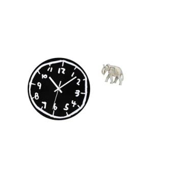 Imagem de Fenteer Relógio de Parede Acrílico com Ornamento, Arte Minimalista Moderna, Relógio Decorativo para Cozinha, Escritório, Sala de Jantar, com Estátua de Animal