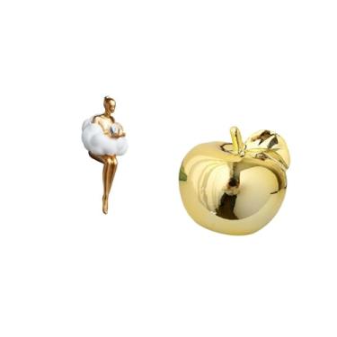 Imagem de Fenteer Estatueta de Arte Abstrata de em Resina Estética, Personagem Criativa, Estátua, Escultura de Frutas em Cerâmica, Coleção de Ornamentos Delicado