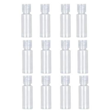 Imagem de Tangseajiao 12 frascos de plástico vazios transparentes com tampa flip 15 ml recipientes de espremer tamanho viagem para xampu, gel de banho, loção