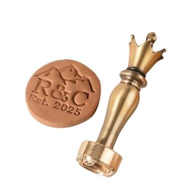 Imagem de Carimbo de latão personalizado para argila e cerâmica com design de logotipo para assinatura de artistas de cerâmica (6,5 cm)