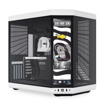 Imagem de Gabinete Hyte Y70 Infinite Touch Panda Display 14.9" Mid Tower Sem Fan Branco e Preto