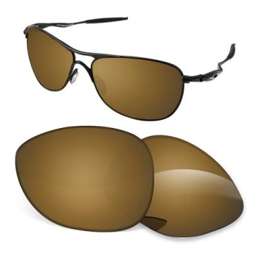 Imagem de Lentes de substituição de 1,5 mm compatíveis com óculos de sol Oakley Crosshair New 2012 OO4060, antiarranhões e resistentes a impactos - Bronze polarizado