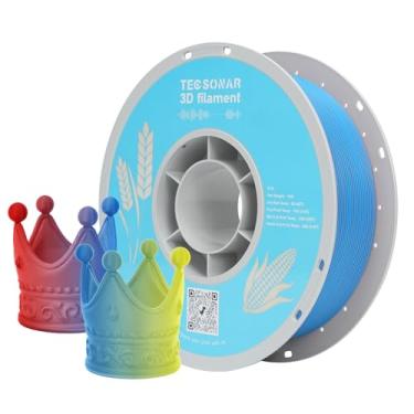 Imagem de TECSONAR Filamento de impressora 3D PLA de cor tripla fosca 1,75 mm, carretel de 1 kg (1 kg), precisão dimensional +/- 0,02 mm, vermelho fosco amarelo azul