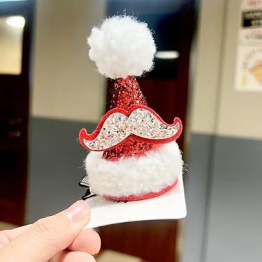 Imagem de Clipes de cabelo de Natal Novidade 2024 Natal Natal rede vermelho acessórios de cabelo headpiece crianças bonito outono inverno acessórios de cabelo grampos de cabelo (sherpa sólido clipe de boné
