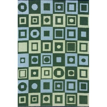 Imagem de Mad Mats Tapete Squares Hunter Blue para ambientes externos, 1,8 m x 2,5 m - plástico reciclado, reversível e resistente a UV