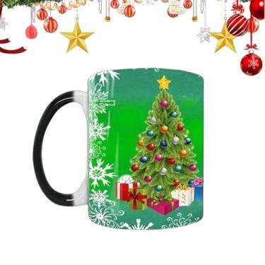 Imagem de Caneca de mudança de cor de Natal, copos de mudança de cor de Natal,Caneca de água cerâmica - Caneca de café de natal, copos mágicos engraçados de cerâmica para leite de chá, copo bebendo que muda de