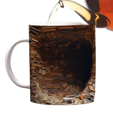 Imagem de Caneca de café para amantes de livros, Caneca de café de livro,Caneca do leite da estante | Canecas de café e chá de cerâmica exclusivas, caneca de biblioteca criativa para bebidas quentes e frias