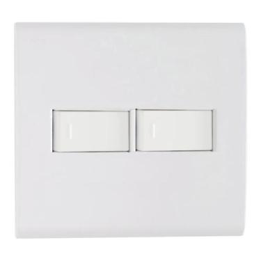 Imagem de Interruptor simples 2 teclas 10A 250V com placa 4x4 Tramontina Liz