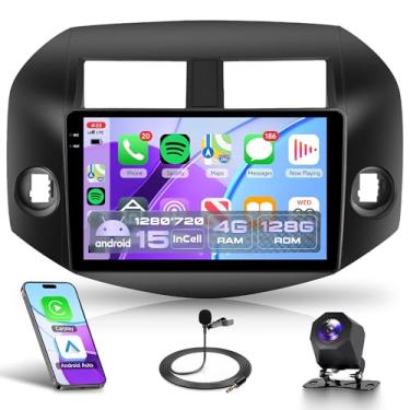 Imagem de Rádio estéreo automotivo 4 núcleos 4G + 128G Android 15 Rimoody para Toyota RAV4 2007-2011, sem fio, Carplay, Andorid, link de espelho automático, 26 cm, tela sensível ao toque, GPS, WiFi, Bluetooth