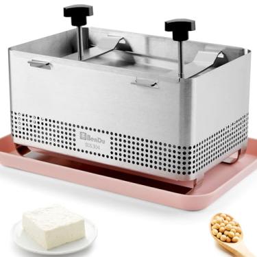 Imagem de Bd.Ai Prensa de tofu de aço inoxidável, design de prensa profunda atualizado com toalha de pressão de tofu e bandeja coletora para paneer, prensa de queijo, tofu caseiro e textura de sabor de tofu