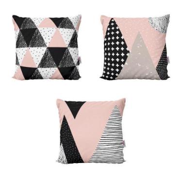 Imagem de Almofadas Decorativas Rosa E Preto 40X40 - Novadecora, 40x40 cm