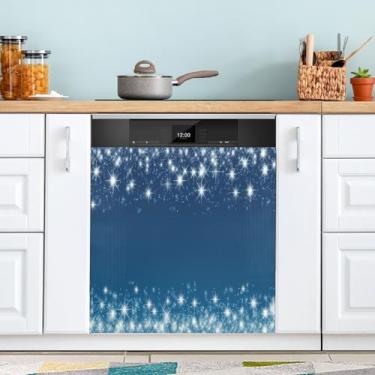 Imagem de ATTX Capa magnética de flocos de neve de Natal, 58,4 cm C x 66 cm A decoração da capa da máquina de lavar louça, decalques de armário doméstico eletrodomésticos adesivos #131