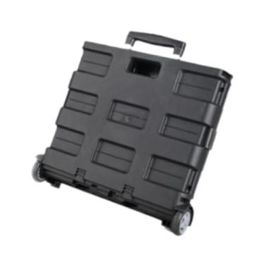 Imagem de WeiLaiKeQi Carrinho de utilidades dobrável para armazenamento, leve e dobrável com 2 rodízios, com rodas e alça para compras de