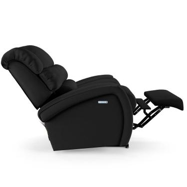 Imagem de Poltrona Do Papai Reclinável Napoli Elétrica Botão Led Pu Preto Fh1