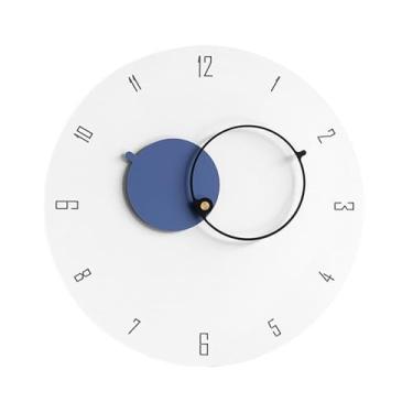 Imagem de Relógio de parede Relógio de parede moderno e minimalista em tons azul branco com bateria silenciosa para decoração de casa