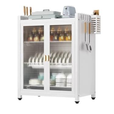 Imagem de Armario Talheres De Aço Bancada Escorredor De Prato Organizaçao Louca De Cozinha Com 2 Porta