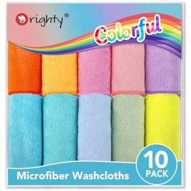 Imagem de Orighty Conjunto de toalhas de banho, pacote com 10, panos de rosto de microfibra altamente absorventes e macios, panos de lavagem multiuso e toalhas de mão para banheiro, hotel, spa e academia, 29 x