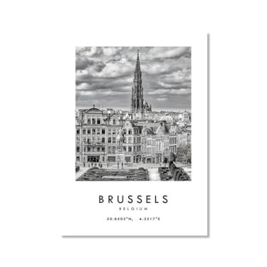 Imagem de Pôster de cidade preto e branco - impressão de viagem Roma Las Vegas Veneza Paris Sydney Amsterdam Amalfi Sanfrancisco Pintura em tela impressões de paisagem da cidade do mundo imagens de parede
